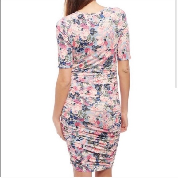 SOLD Motherhood Maternity Flowered fitted Dress Medium - Picture 3 of 8